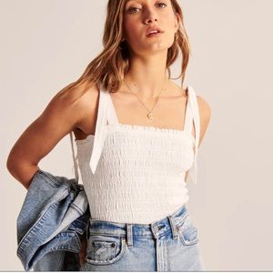 Abercrombie Tie-Strap Smocked Tank